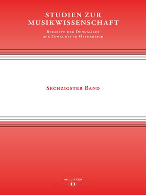 cover image of Studien zur Musikwissenschaft--Beihefte der Denkmäler der Tonkunst in Österreich. Band 60